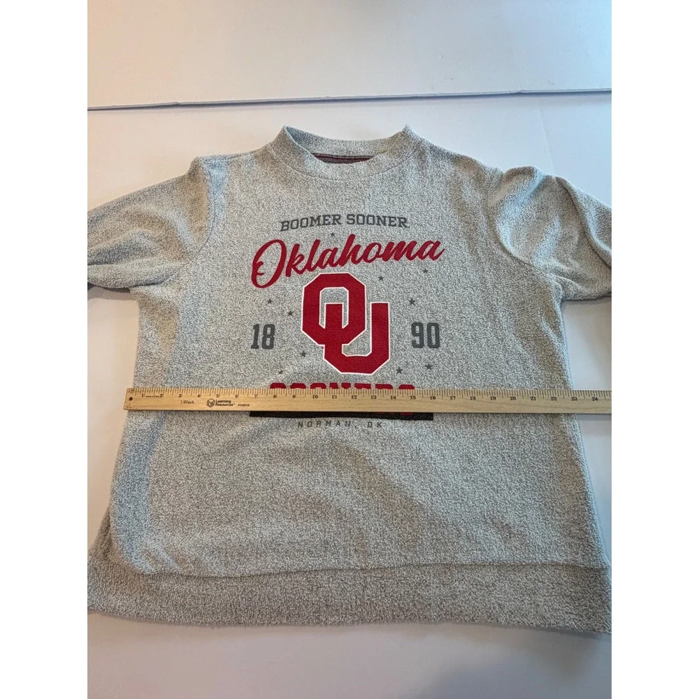 Pressbox Oklahoma Sooners Comfy Terry Sweatshirt Grey Womens L Boomer Sooner - Picture 5 of 7